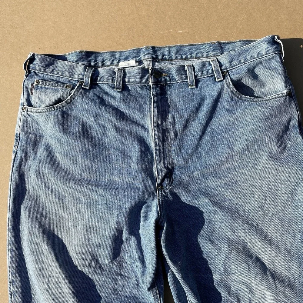 Carhartt B18 STW Traditional Fit Straight Jean Mens 46x30 Stone Wash Denim